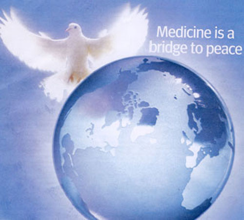 Medcine is a bridge to peace